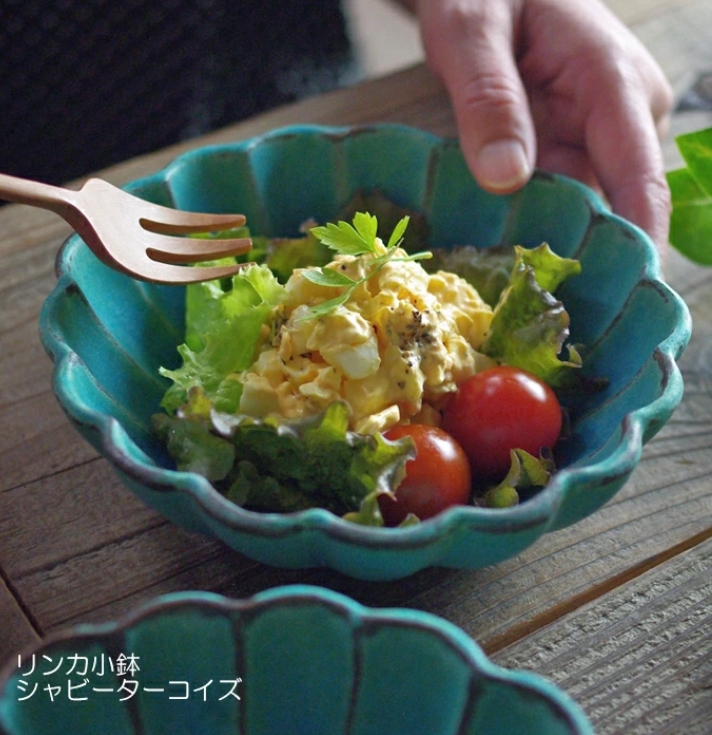 シャビーターコイズ リンカ小鉢 益子焼