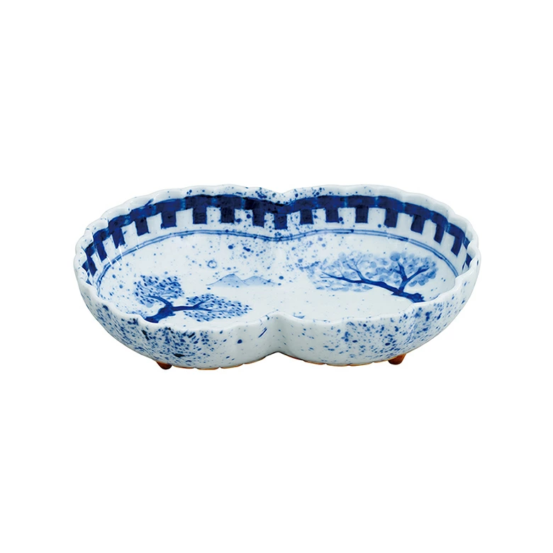 有田焼 吹墨山水 二重菊向付