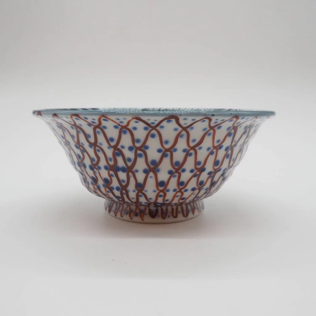 京焼・清水焼 村田幸之介(六齋窯) 山水あみ茶漬(ご飯茶碗)