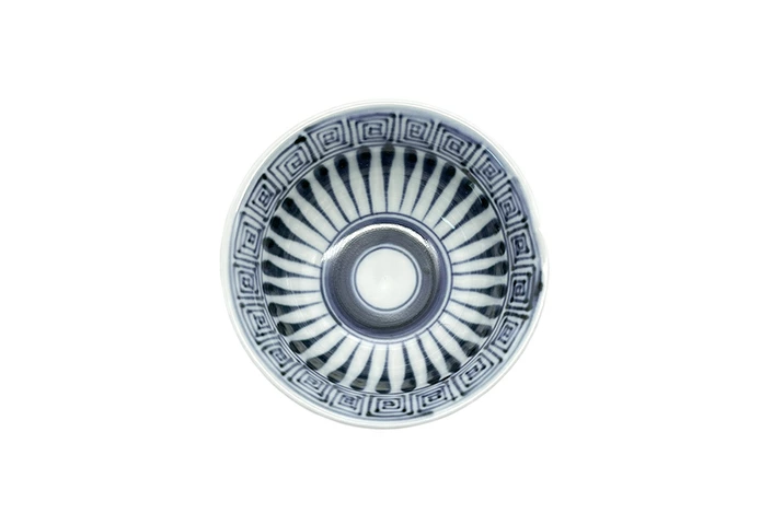 染付地紋十草 なぶり小付