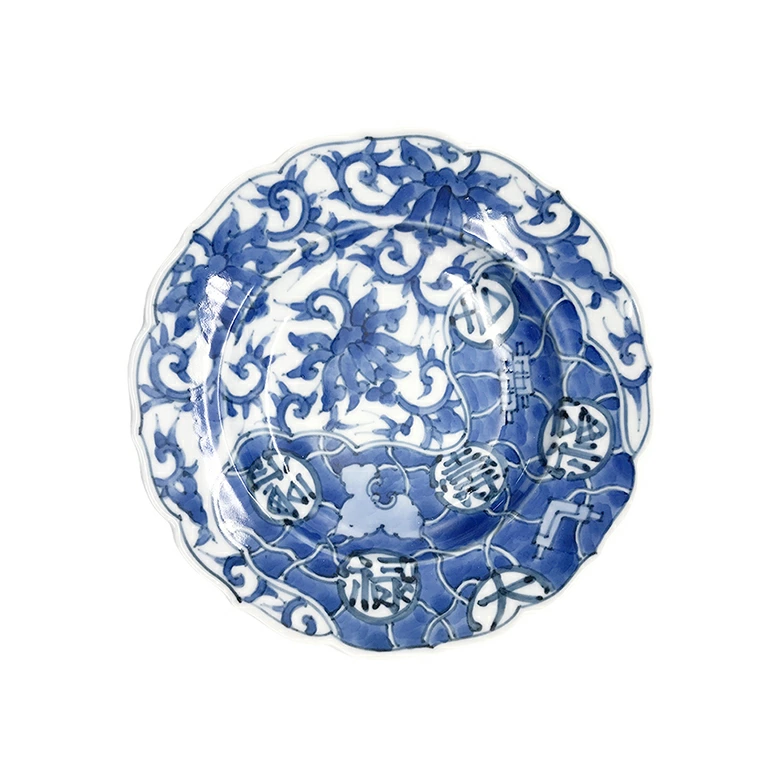 染付福禄寿 5寸皿