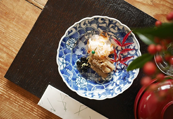 染付福禄寿 5寸皿