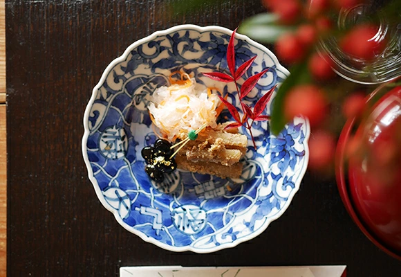 染付福禄寿 5寸皿