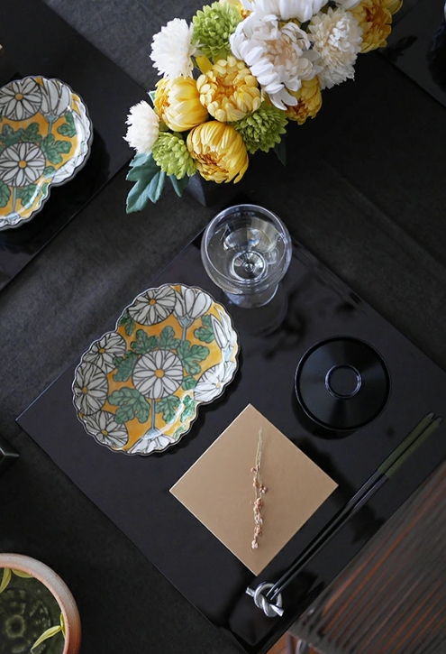 有田焼 黄濃乾山菊　二重菊向付