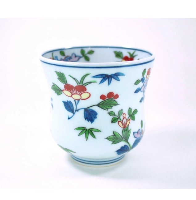 【有田焼】【源右衛門窯】 染錦小花散し湯呑