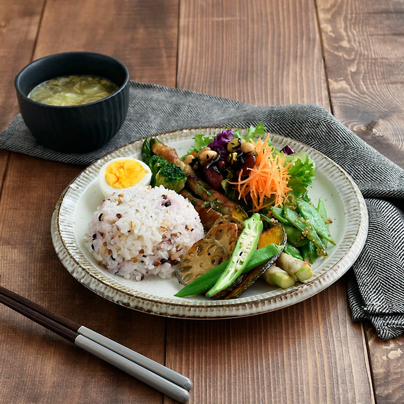 プレート ワンプレート 大皿 渕錆粉引