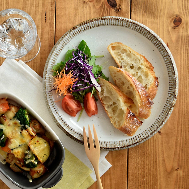 プレート ワンプレート 大皿 渕錆粉引