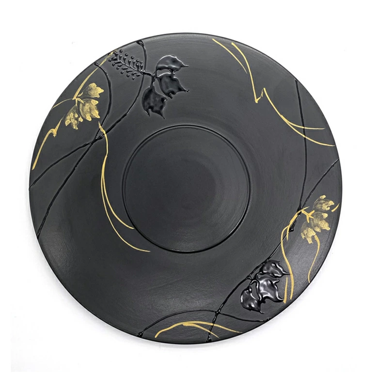 漆黒つた絵 壇8寸プレート 24cm