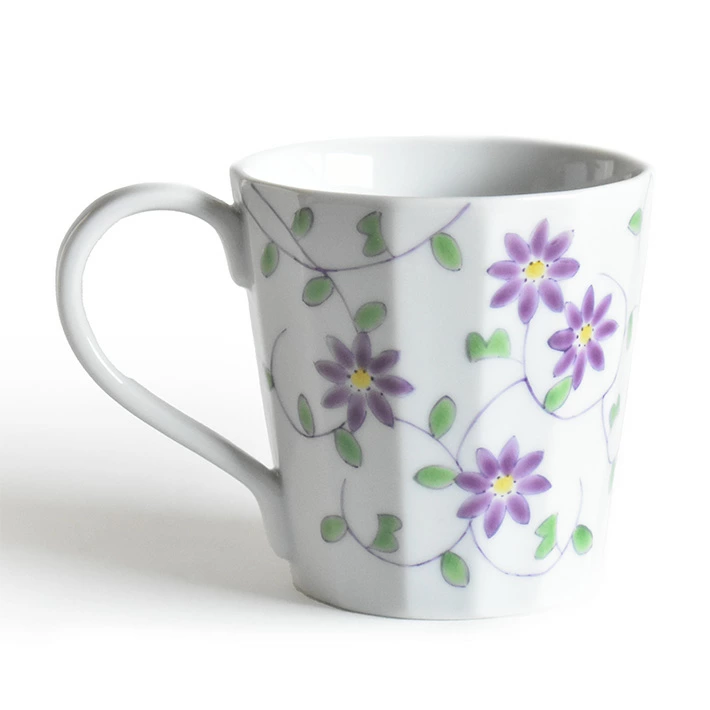 九谷焼 マグカップ 花唐草文