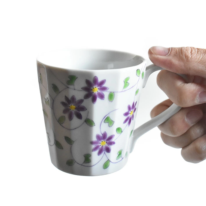 九谷焼 マグカップ 花唐草文