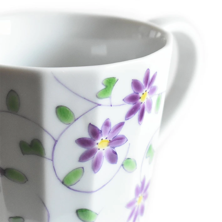 九谷焼 マグカップ 花唐草文