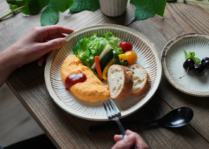 益子焼 アンティークスリムライン プレート(L)