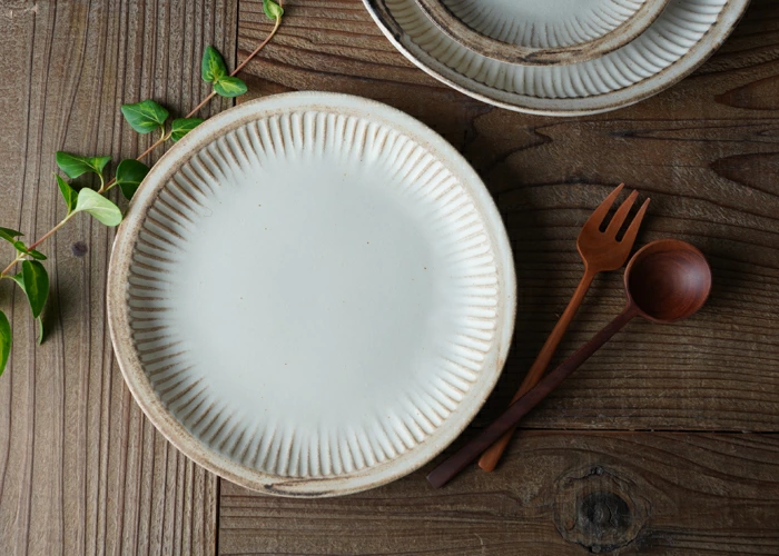 益子焼 アンティークスリムライン プレート(M)