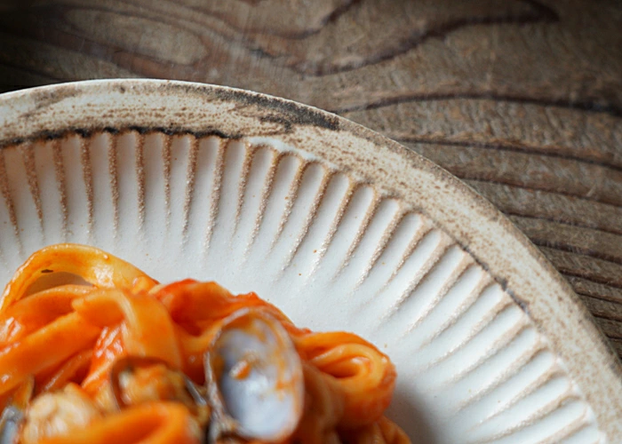 益子焼 アンティークスリムライン プレート(M)