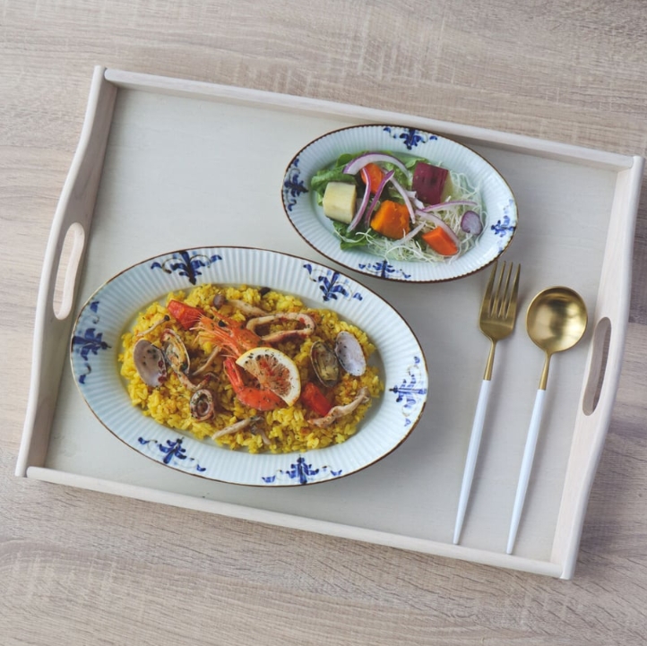 オーバルプレート 深皿 有田焼 リーヴス しのぎ オーバル皿 M L 楕円皿