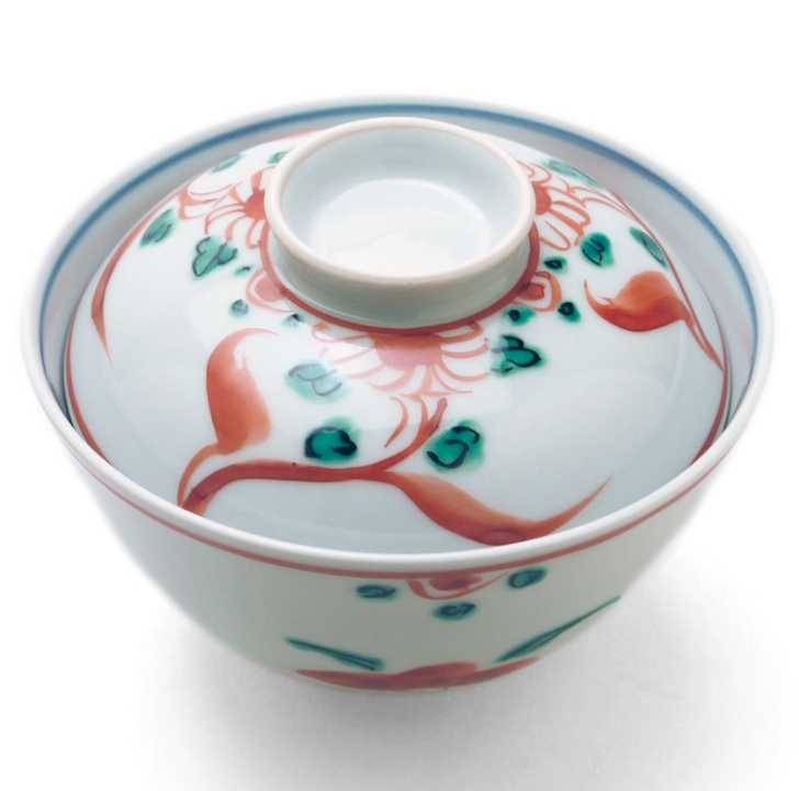 呉須赤絵蓋付小丼・土山敬司