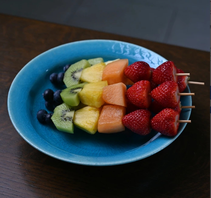 和食器　中皿　トルコブルー七寸深皿-21cm-（KIA-111）　作家「荒木漢一」