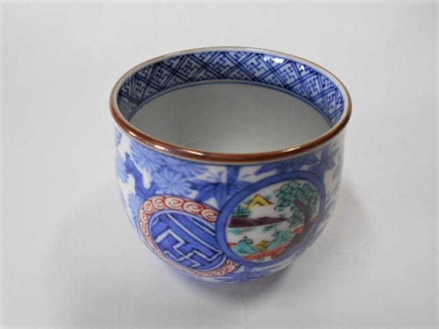 京焼・清水焼 高野昭阿弥 丸紋山水 いっぷく碗