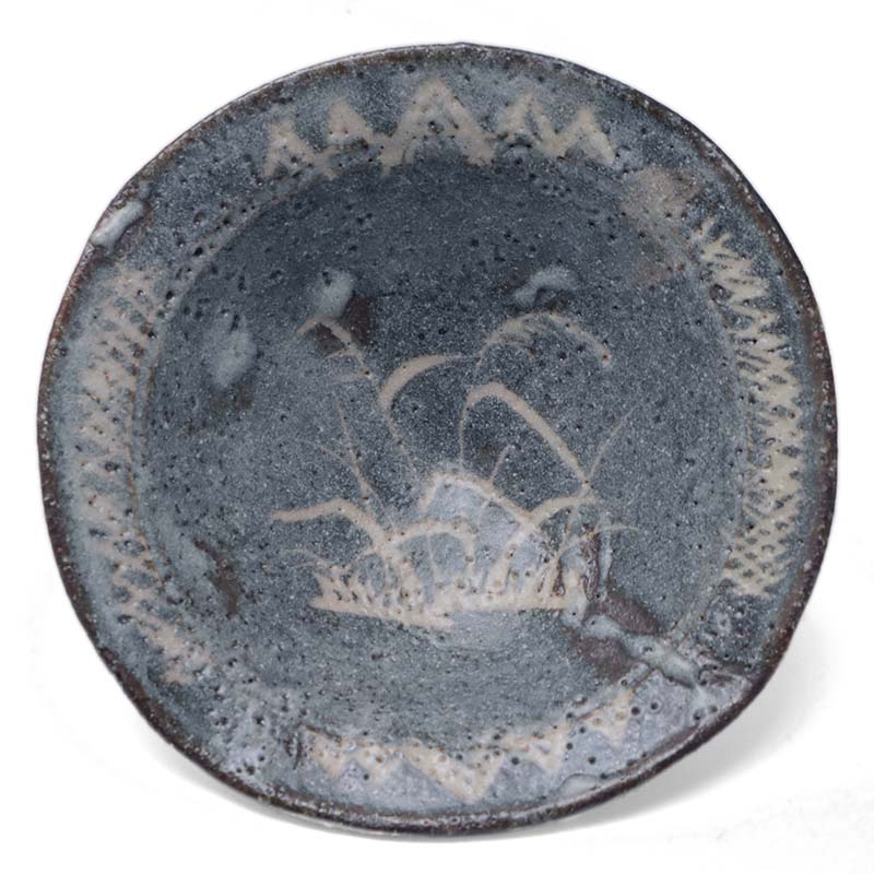 志野焼:鼠志野芦文向付・瀧川恵美子