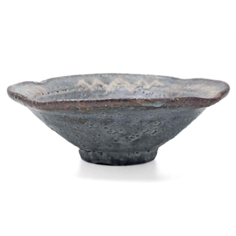 志野焼:鼠志野芦文向付・瀧川恵美子