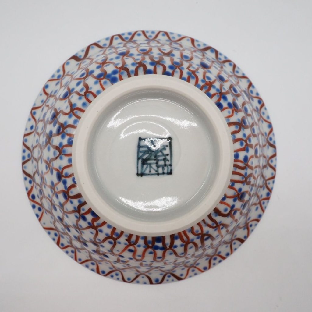 京焼・清水焼 村田幸之介(六齋窯) 山水あみ茶漬(ご飯茶碗)