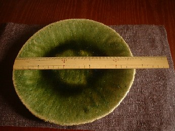 野々村浩司 総 織部 八寸 丸皿 (足付き)