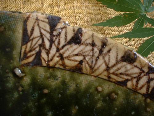 棚橋淳作/織部鉄絵七寸丸皿