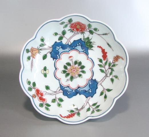 【有田焼】【源右衛門窯】 染錦草花文小皿