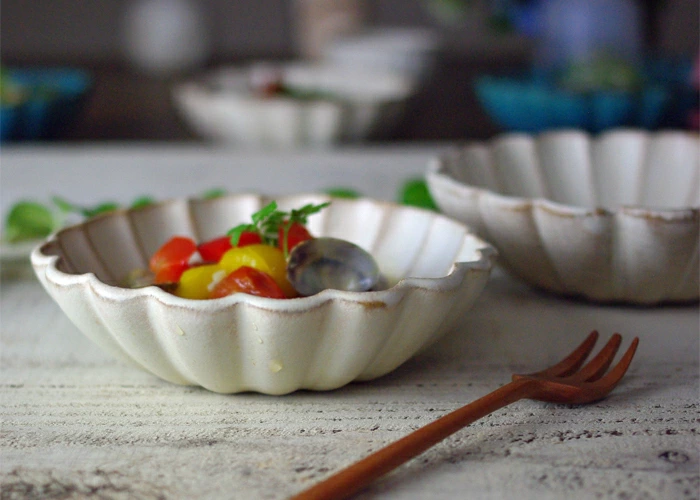 益子焼 kinari輪花小鉢