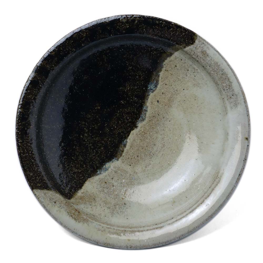 唐津焼：朝鮮唐津かけ分け六寸五分皿・中村恵子