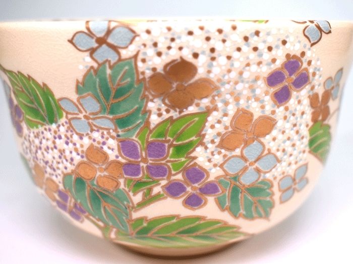 京焼【宮地英香】仁清 紫陽花　抹茶碗