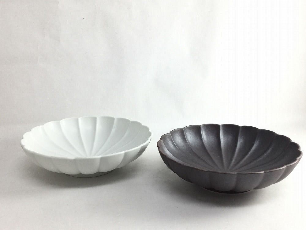 有田焼 原重製陶所 瑞峯窯 165菊鉢 (鉄釉 /練白)