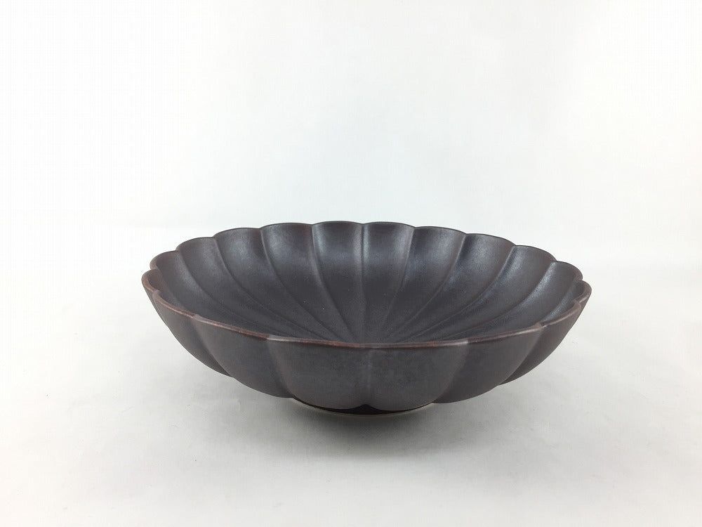 有田焼 原重製陶所 瑞峯窯 165菊鉢 (鉄釉 /練白)