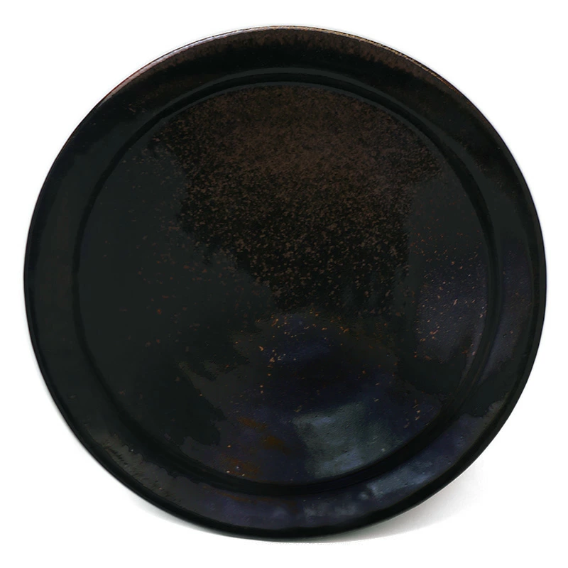 唐津焼：黒唐津六寸五分皿・中村恵子
