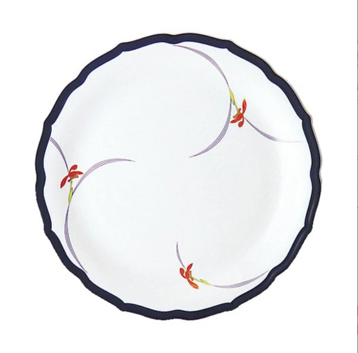 香蘭社 日本製 有田焼 オーキッドレース 大皿 31cm