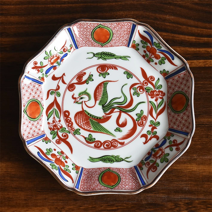 九谷焼 中皿 セット 赤絵鳳凰