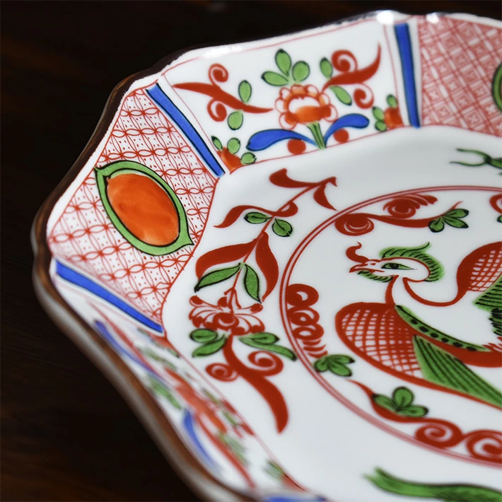 九谷焼 中皿 セット 赤絵鳳凰