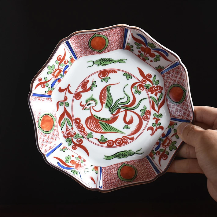 九谷焼 中皿 セット 赤絵鳳凰