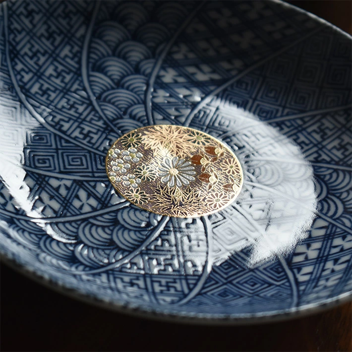 和の器 中皿 セット（ 径 16cm ） 金花詰