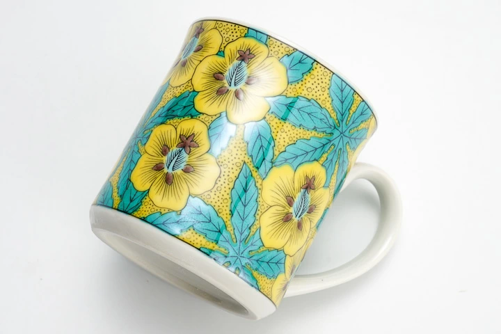九谷焼 マグカップ 葵/青郊窯