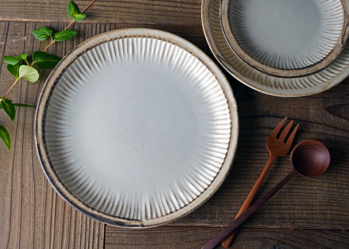 益子焼 アンティークスリムライン プレート(L) わかさま陶芸