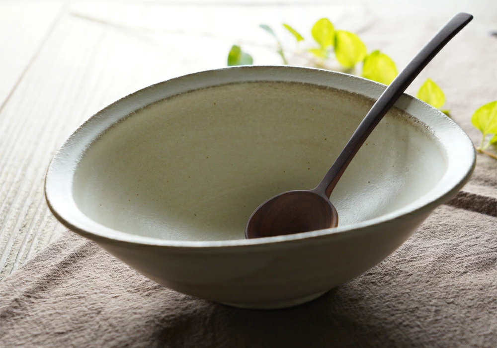 益子焼 たわみ鉢【中】kinari わかさま陶芸