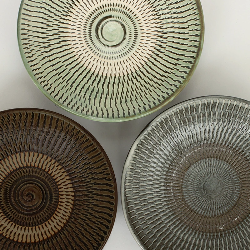 和食器 皿山 おんた焼き 飛び鉋