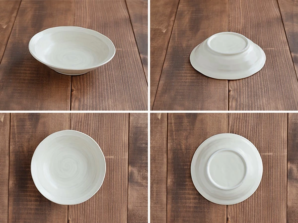 浅鉢 16.5cm　渦刷毛目 　クリーム