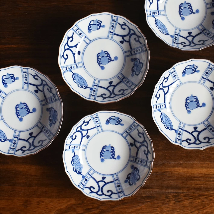 九谷焼 小鉢 5個 セット 染付宝尽くし