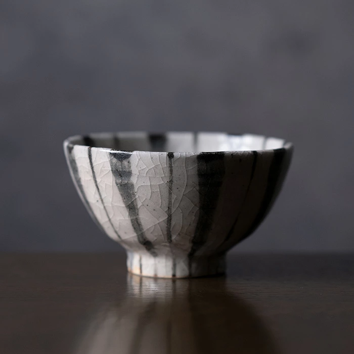 和食器　長石釉十草飯碗　作家「佐々木好正」