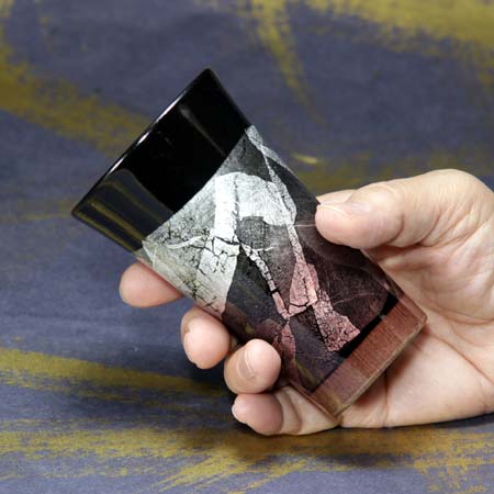 九谷焼 ビアカップ Ｍ 天目銀彩