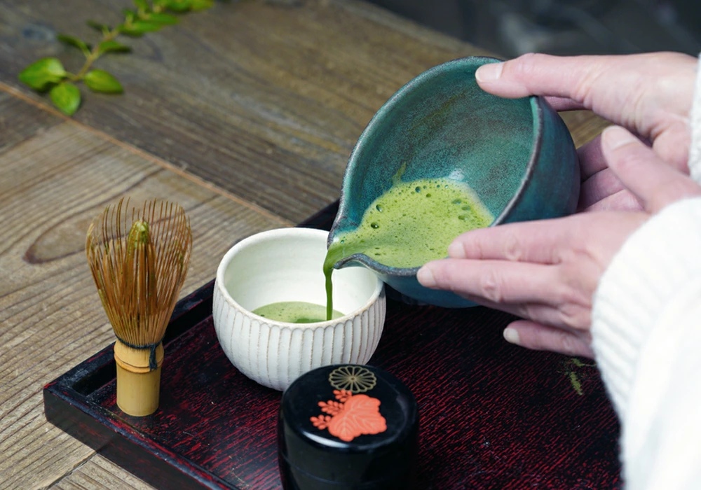 益子焼の抹茶碗 シャビーターコイズ わかさま陶芸