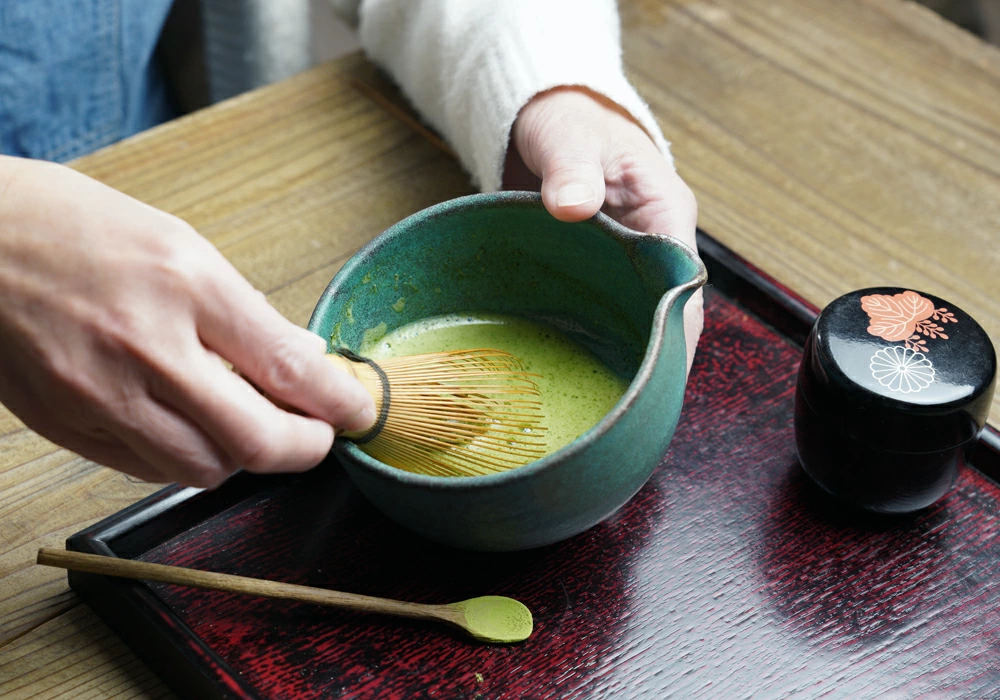 益子焼の抹茶碗 シャビーターコイズ わかさま陶芸