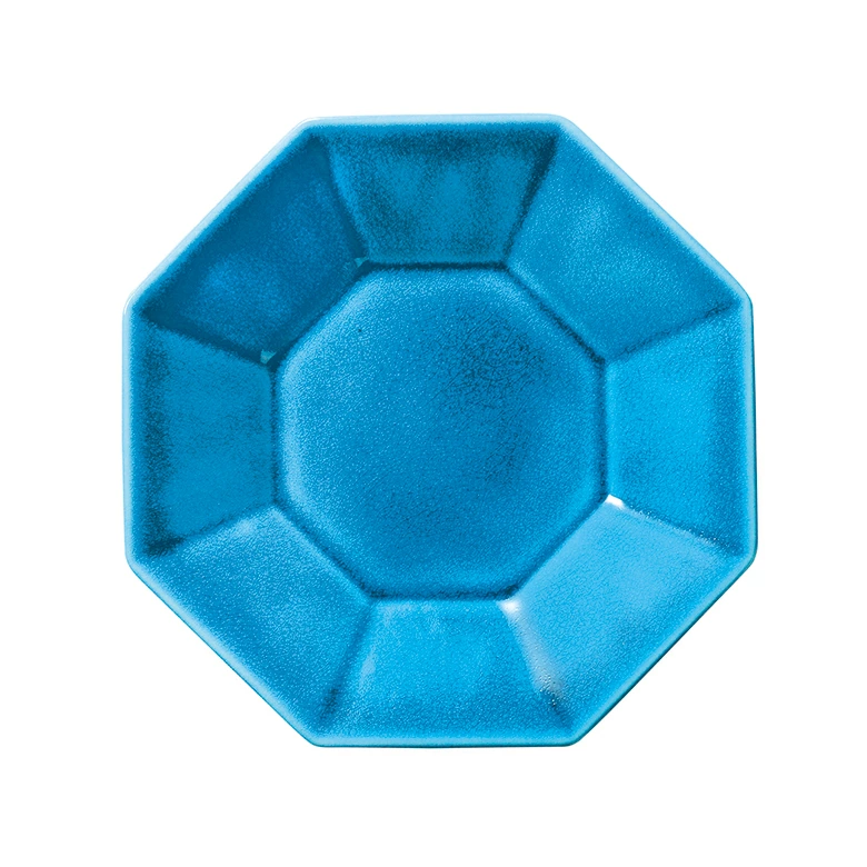 幸兵衛窯 × M.STYLE インディゴ八角皿 19cm